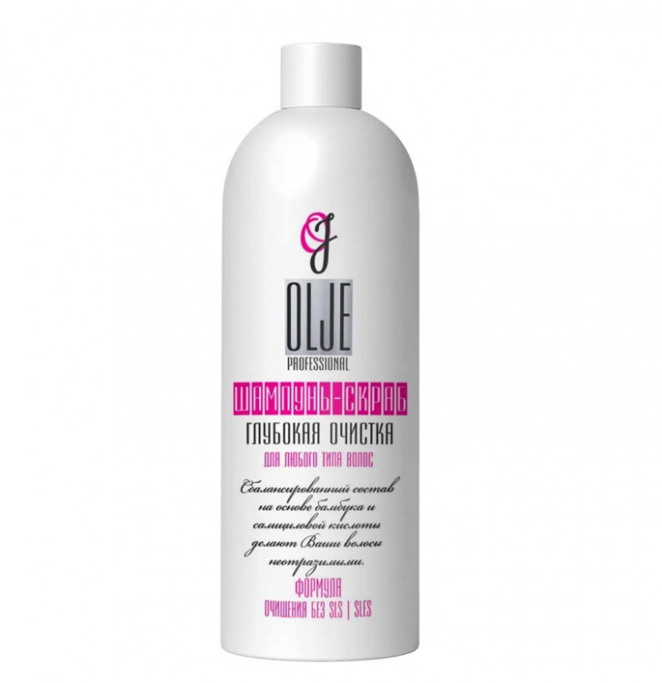 OLJE Шампунь – скраб глубокая очистка для любого типа волос, 1000 мл в Омске
